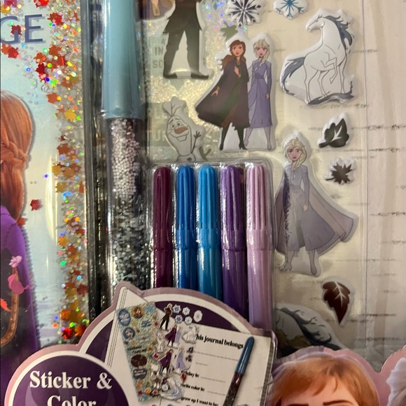 NEW Disney Frozen 2 Glitter Sparkle Journal Diary Activity Set Stickers Art Craf - Picture 6 of 6